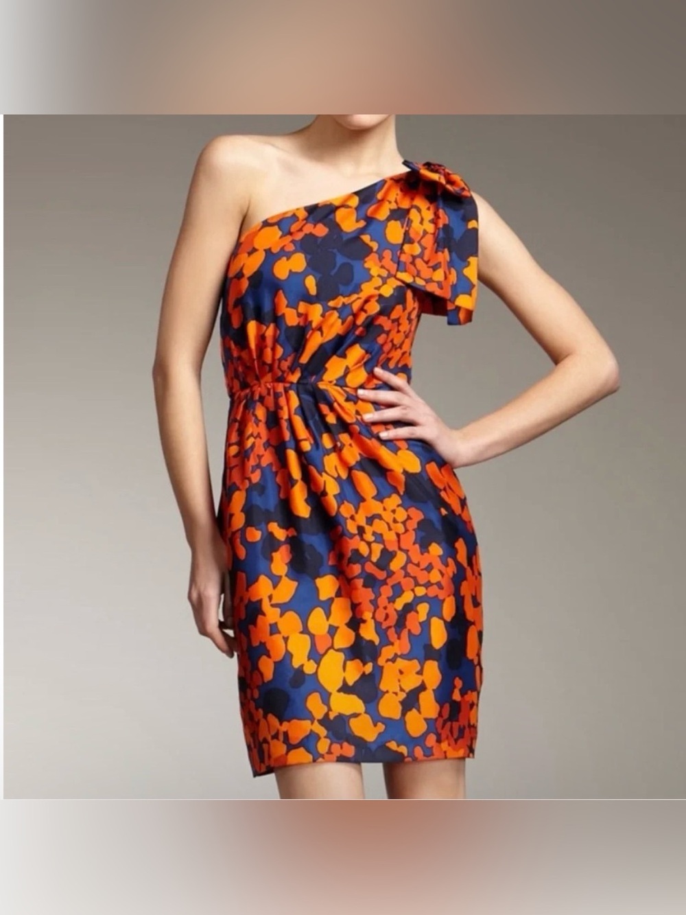 Milly | New York 100% Silk One-Shoulder Cocktail Dress, 2